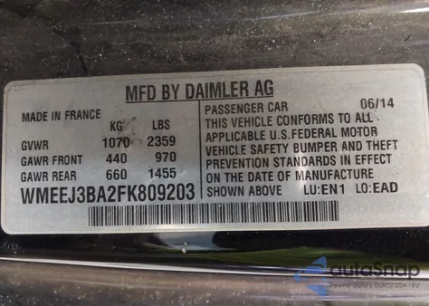 2015 Smart Fortwo Passion z USA, uszkodzony, nr VIN WMEEJ3BA2FK809203